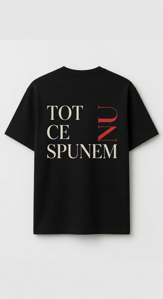 TRICOU DIN BUMBAC ORGANIC - PLACERI&PACATE negru