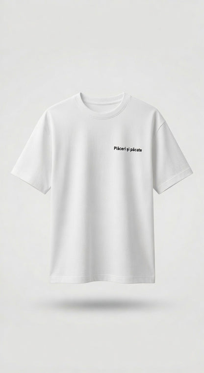 TRICOU DIN BUMBAC ORGANIC - PLACERI&PACATE alb