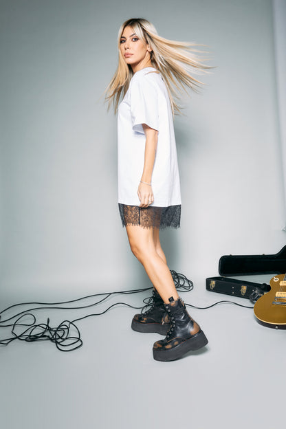 TRICOU TERRY CU DANTELA